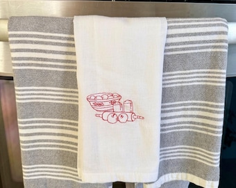 Custom Embroidered Kitchen Towels; Tea Towels; Personalized Bakery