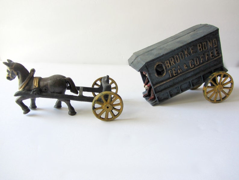 Vintage Cast Iron Horse and Wagon Horse and Buggy Brooke Bond Tea /& Coffee Vintage Toys Cast iron Model Cast Iron toy Vintage Advertising