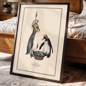 Penguin Wall Art for Quirky Home Decor Idea for Steampunk Interior Whimsical Animal Themed Gift image 1