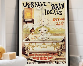 Vintage Bathroom Vintage Advertisement Art Nouveau Bathroom French Bath Prints Early 20th Century Art Nouveau Poster