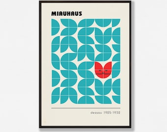 Bauhaus Poster Cat Art Print Cat Poster Vintage Poster Funny Cat Print Modern Art