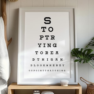 Funny Toilet Sign Mens Room Decor Bathroom Wall Art Toilet Print for New Bathroom Gift for Brother Toilet Humour Eye Test Print