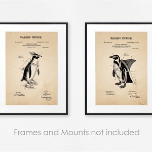 Funny Penguin Posters, Patent Posters, Steampunk Prints