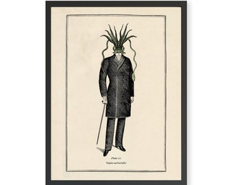 Vintage Surreal Print Cthulhu Wall Art H P Lovecraft Art Vintage Gothic Print Steampunk Wall Print