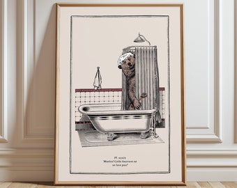 Surrealer Druck Surrealer Bären-Kunstdruck Eklektisches Dekor Kinderbadezimmer