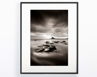 Large Wall Art Print, Coastal Wall Art, Beach House Decor, Sea Print, Sepia, Seascape, Cornwall, Coastal Decor, Beach Prints,