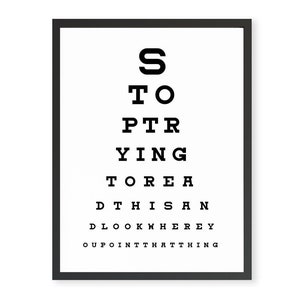 Funny Toilet Eye Test Print, Bathroom Humour Poster, Toilet Poster