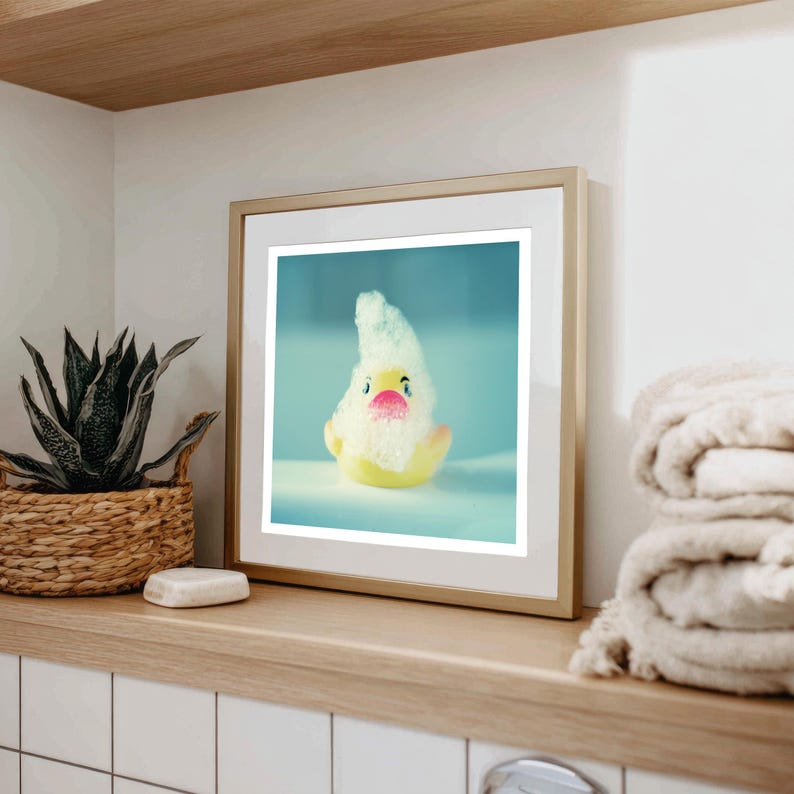 Nursery Wall Art Whimsical Art Mint Green Square Print Bathroom Wall Art Art for Kid's Room, Cute Photograph, Funny Wall Print image 5