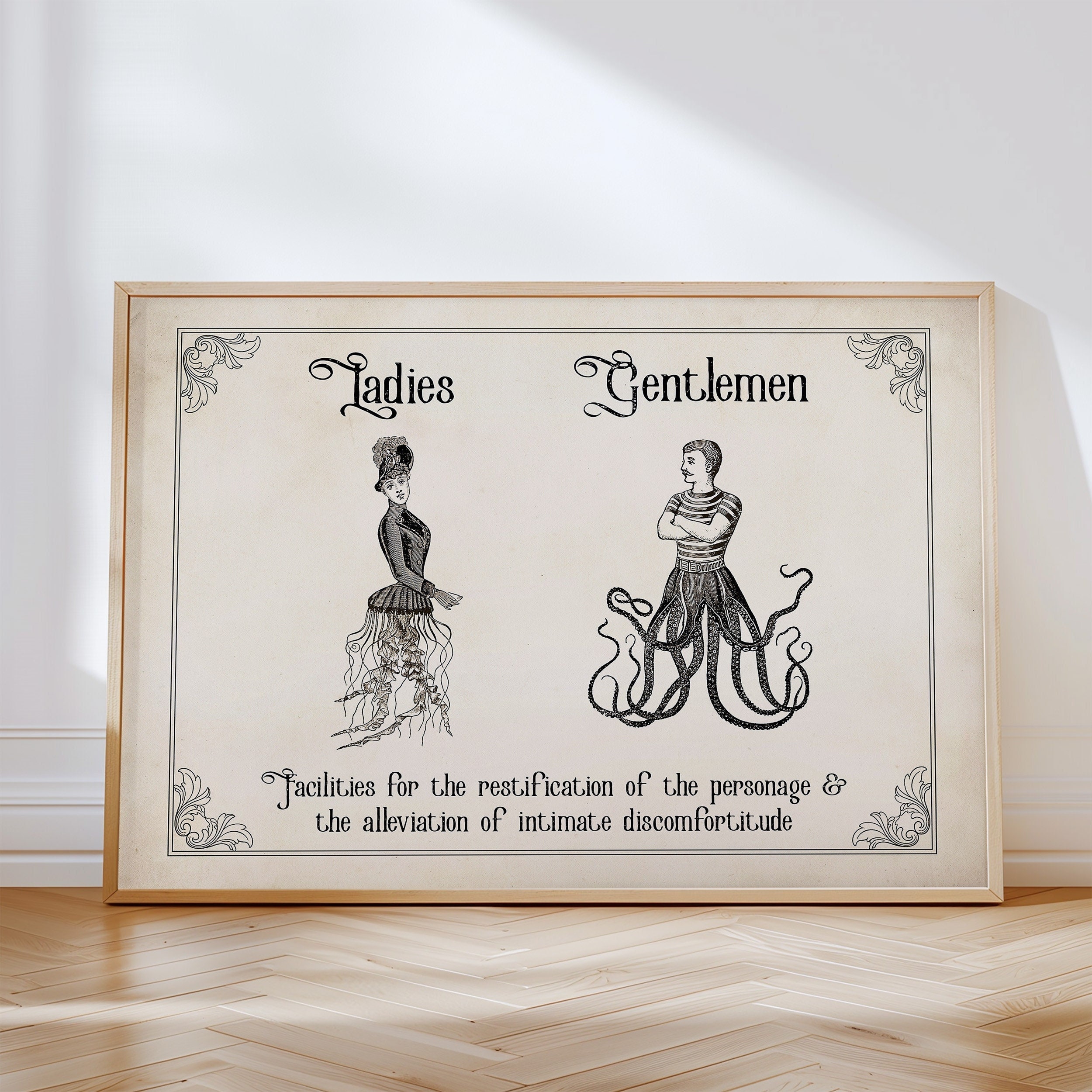 Vintage Funny Toilet Sign Quirky Bathroom Art Couple Gift