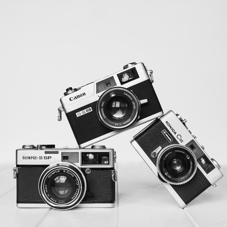 Vintage Camera Art Large Wall Art Square Camera Prints Set Etsy