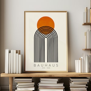 Bauhaus Print Orange Wandkunst Bauhaus Poster Moderne Kunst Minimalistische Geometrische Kunst Mid Century Design Office Art für das moderne Zuhause