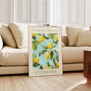 Kitchen Art Prints Set of 3 Fruit Market Posters for French Decor ...