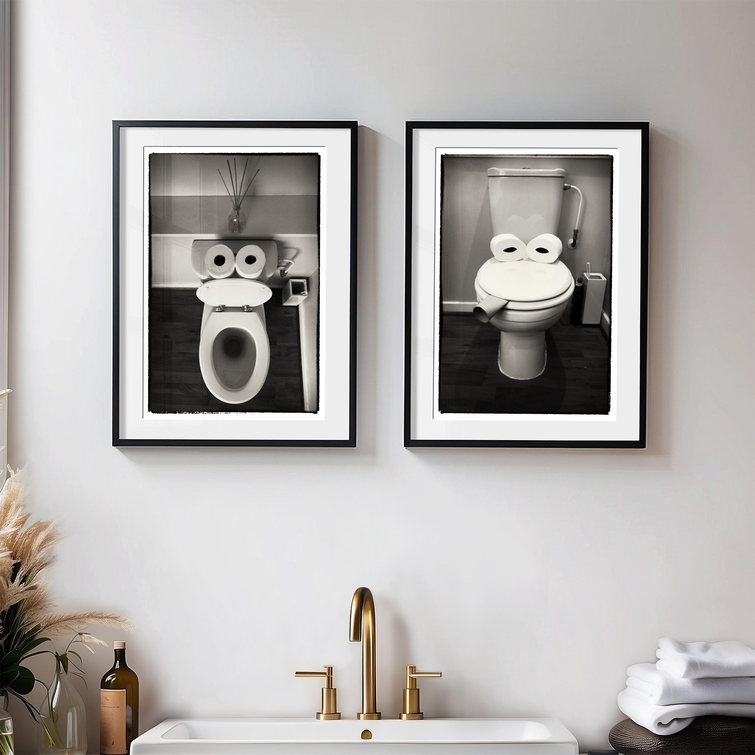 **専用** B2 アートプリント バスルーム モノクローム 黒フレーム ポスターフレーム B2 (515X728mm) ブラック – Umbra® / アンブラ