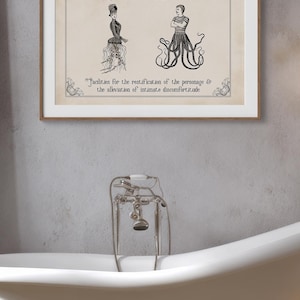 Vintage lustiges Toilettenschild | Witzige Badezimmer Kunst | Damen Herren Gothic Dekor | Steampunk Wandkunst | Eklektisches Paar Geschenk Bild 2