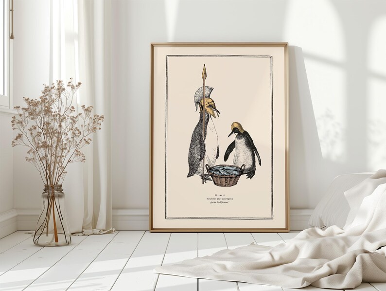 Penguin Wall Art for Quirky Home Decor Idea for Steampunk Interior Whimsical Animal Themed Gift image 13