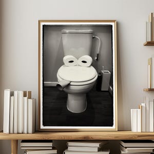 Toilet Wall Art Funny Bathroom Accessories for Quirky Decor Black and White Photo Print for Restroom Poster Men&#39;s Room Artwork New Home Gift