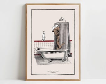 Digital Vintage Bear Print Bathroom Wall Art Decor Bear Nursery Gallery Wall Print Retro Animal Kids Room Art Print Poster Digital Download