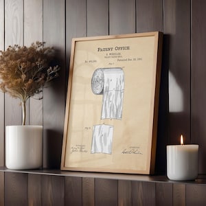 Funny Bathroom Decor Toilet Paper Patent Print Bathroom Wall Art White Elephant Gift Powder Room Decor Vintage Toilet Humor Gag Gift Home