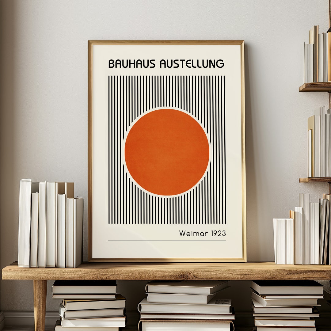 バウハウスプリント オレンジウォールアート バウハウスポスター