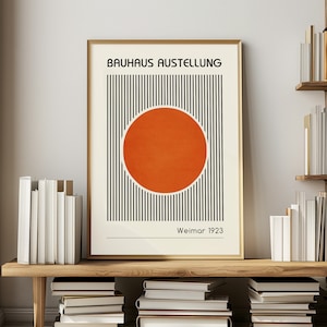 Bauhaus Print Orange Wall Art Bauhaus Poster Modern Art Orange Poster Geometric Art
