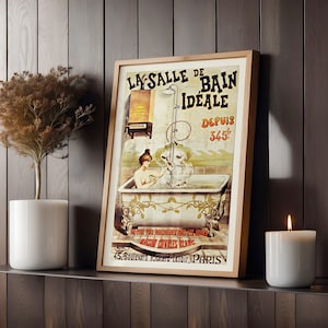 Baño antiguo Anuncio vintage Baño Art Nouveau Impresiones de baños franceses Póster Art Nouveau de principios del siglo XX