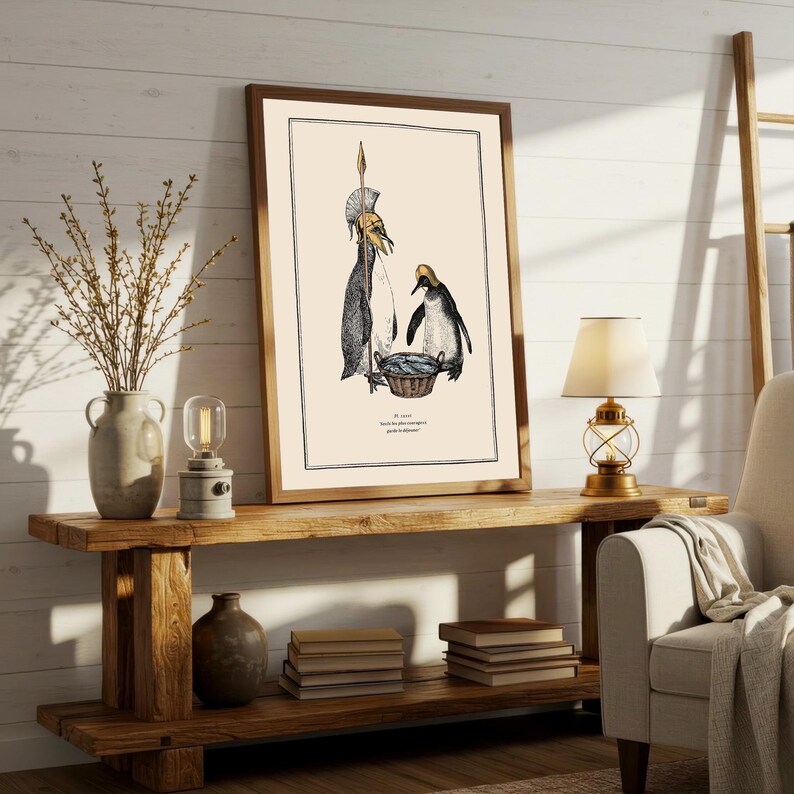 Penguin Wall Art for Quirky Home Decor Idea for Steampunk Interior Whimsical Animal Themed Gift image 3