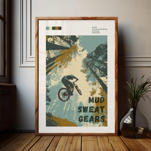 Mountain Bike Art Wall Print Cycling Decoration Man Cave Decor Bike Enthusiast Gift Idea Outdoor Adventure Trail Rider Mtb Design Cycling image 12