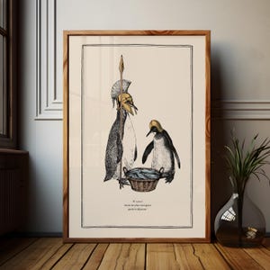 Penguin Wall Art for Quirky Home Decor Idea for Steampunk Interior Whimsical Animal Themed Gift image 15