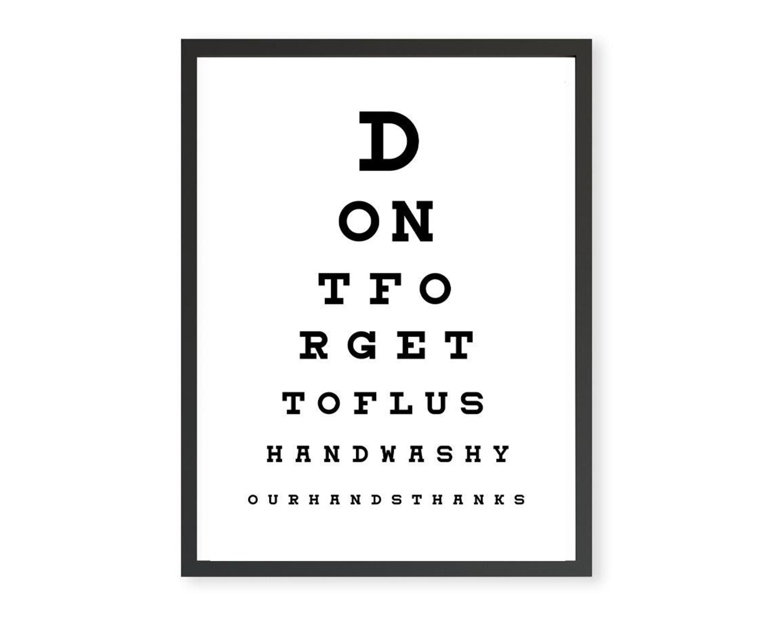 Funny Toilet Eye Test Print Bathroom Humour Poster Toilet Etsy UK
