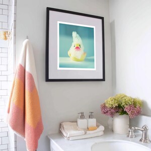 Nursery Wall Art Whimsical Art Mint Green Square Print Bathroom Wall Art Art for Kid's Room, Cute Photograph, Funny Wall Print image 3