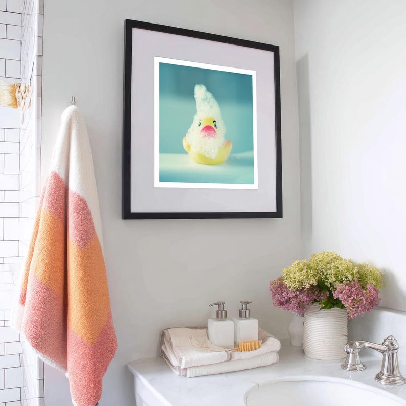 Nursery Wall Art Whimsical Art Mint Green Square Print Bathroom Wall Art Art for Kid's Room, Cute Photograph, Funny Wall Print image 3