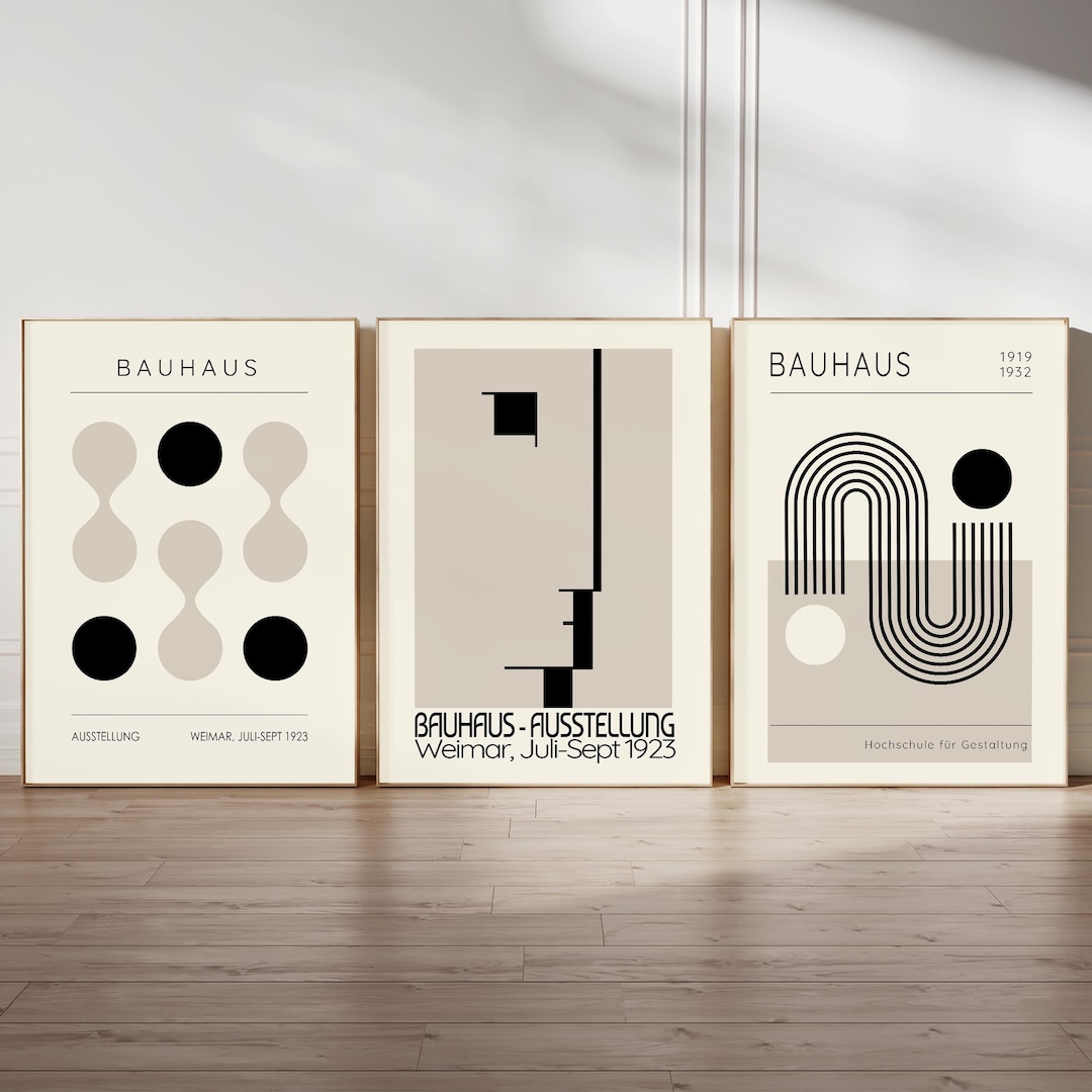 Bauhaus Wall Art Exhibition Poster Print Collection Geometric Design ...