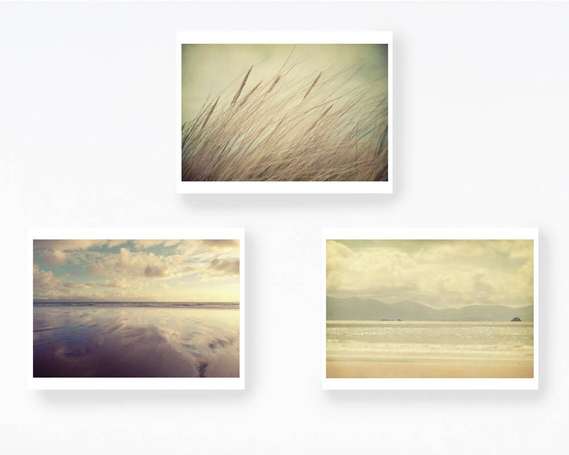 Coastal Wall Set Beach Art Set Set of 3 Prints Beach Wall Etsy