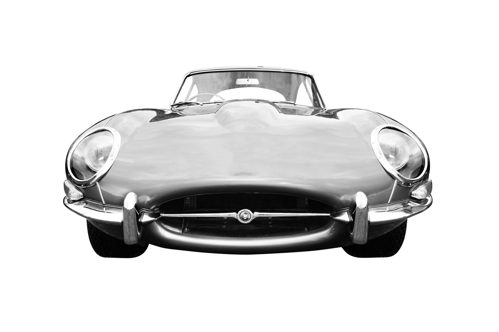 Classic Car Print of E Type Jaguar Black and White Vintage Etsy UK