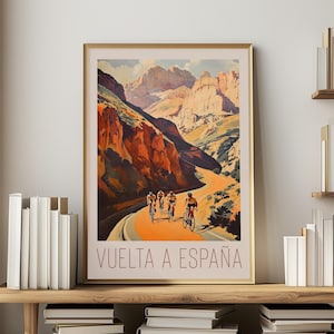 Póster de ciclismo vintage Vuelta a España, regalo artístico para ciclistas, arte mural español, decoración para el hogar y la oficina, impresión de carreras de bicicletas, viajes retro, deportes