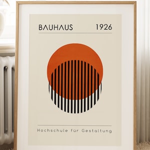 Bauhaus-poster Afficheset Orange väggkonst Minimalistisk väggkonst Konst från mitten av århundradet Bauhaus-tryck Abstrakt konst Bauhaus-tryckset bild 9