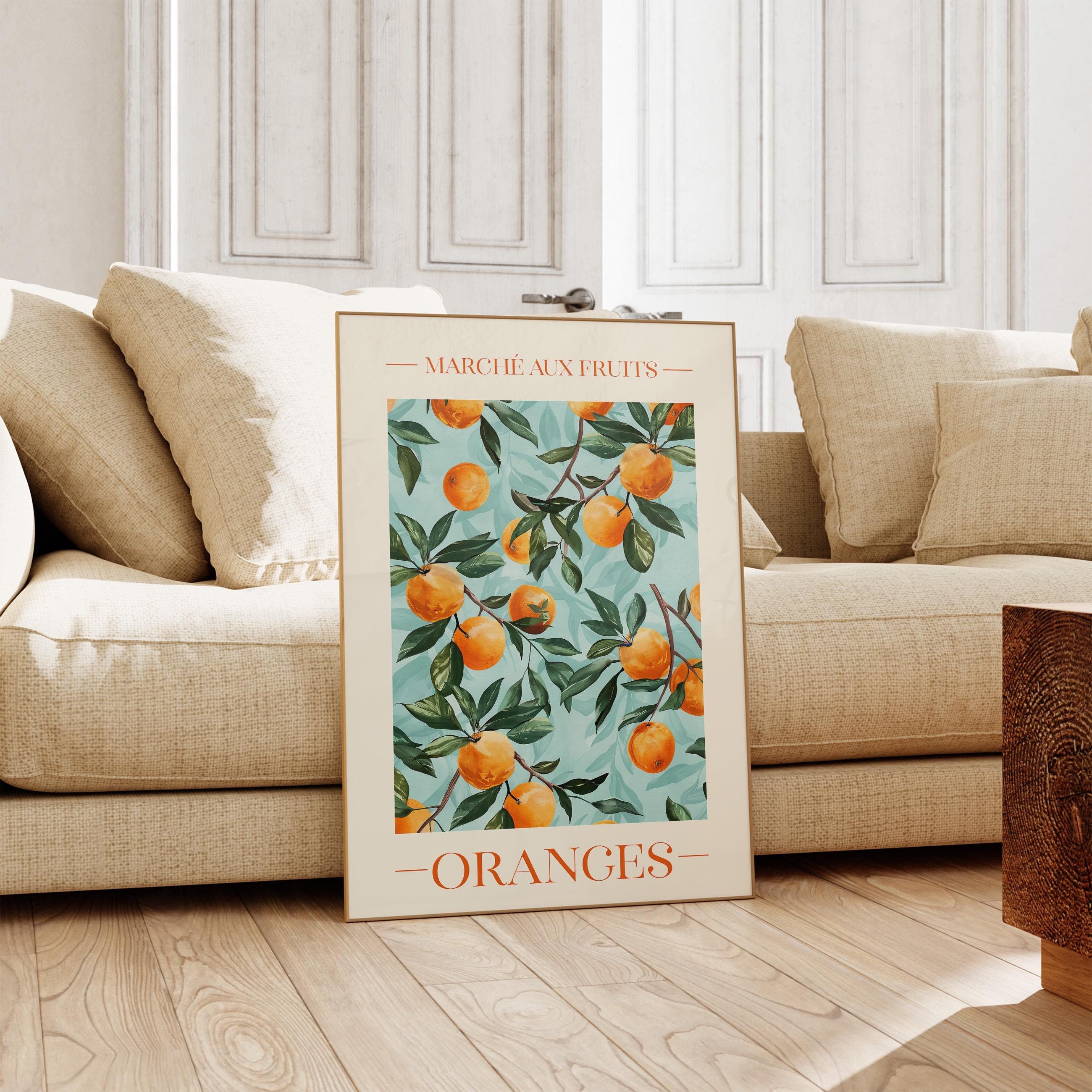 Oranges Art French Kitchen Citrus Poster Summer Decor Kitchen Gift for ...