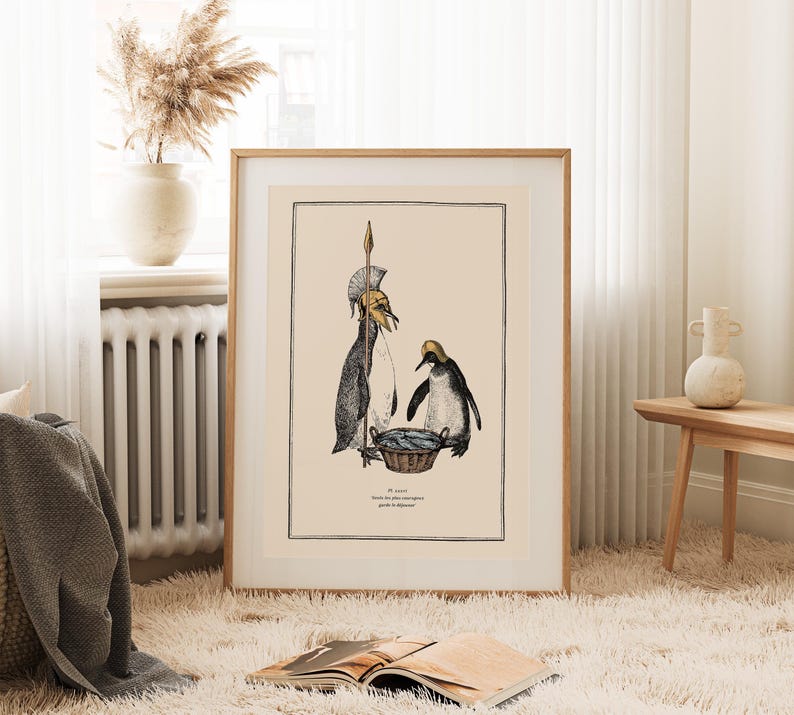 Penguin Wall Art for Quirky Home Decor Idea for Steampunk Interior Whimsical Animal Themed Gift image 6