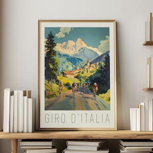 Vintage Radsport Poster Giro d'Italia Wandkunst Italienische Landschaft Dekor Radfahrer Geschenk Home Office Retro Sport Print Mann Höhle Reise Europäisch