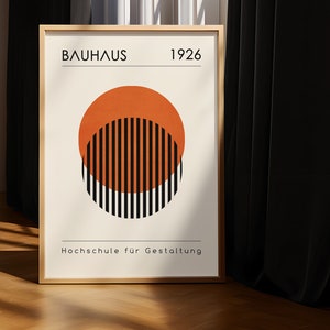 Bauhaus-poster Afficheset Orange väggkonst Minimalistisk väggkonst Konst från mitten av århundradet Bauhaus-tryck Abstrakt konst Bauhaus-tryckset bild 5