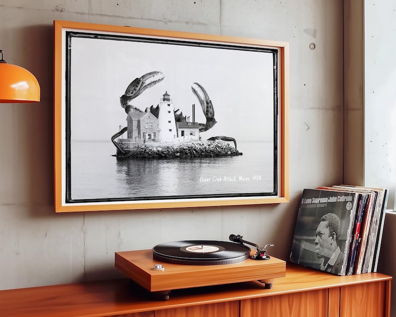 Eigenzinnige vintage nautische muurafdrukken set voor zeildecoratie grappige octopus kunst zeemonsters zwart wit surrealistische foto's grillig oceaanthema afbeelding 4