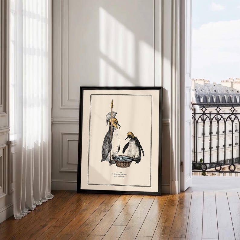 Penguin Wall Art for Quirky Home Decor Idea for Steampunk Interior Whimsical Animal Themed Gift image 2