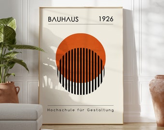 Bauhaus Print Orange Wall Art Bauhaus Poster Modern Art Orange Poster Geometric Art