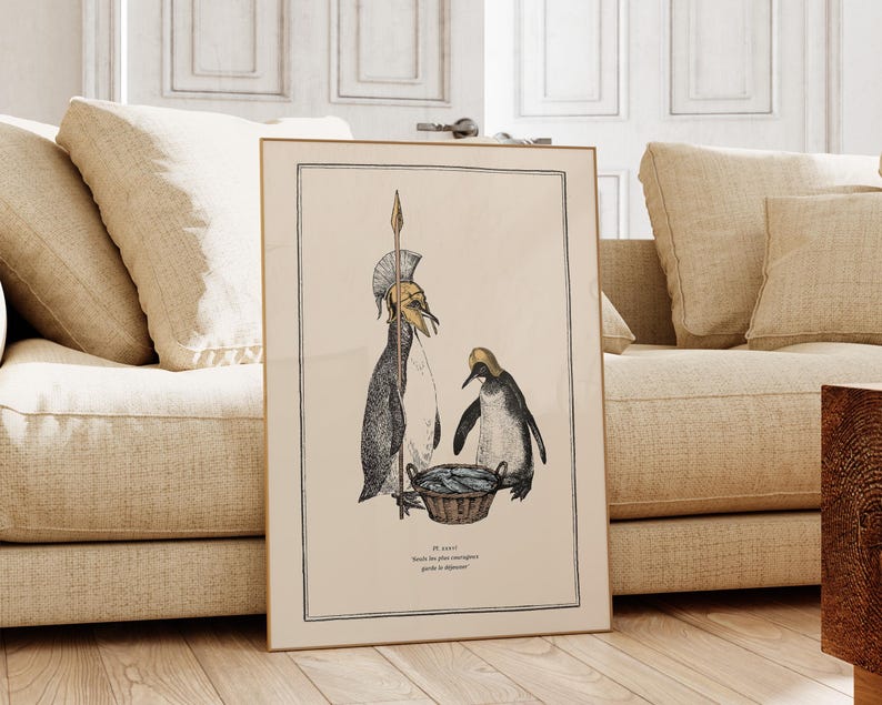 Penguin Wall Art for Quirky Home Decor Idea for Steampunk Interior Whimsical Animal Themed Gift image 10