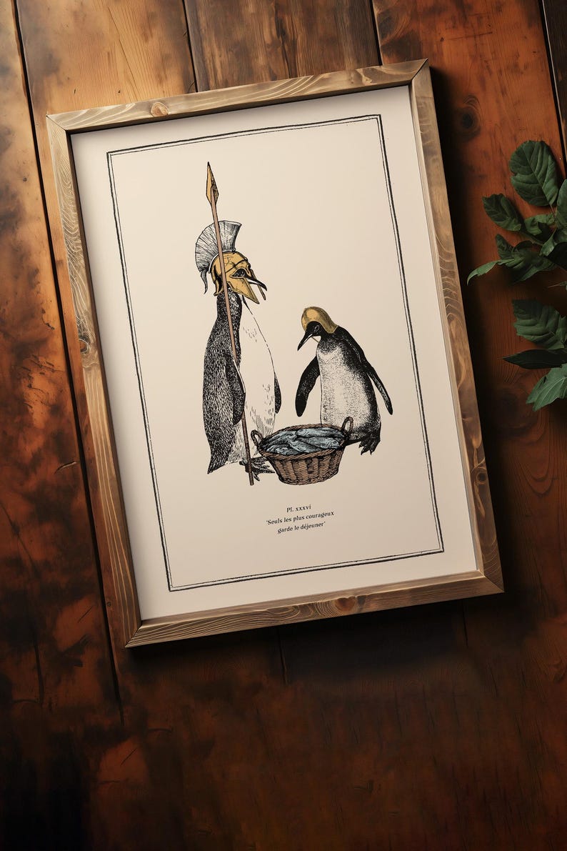 Penguin Wall Art for Quirky Home Decor Idea for Steampunk Interior Whimsical Animal Themed Gift image 8