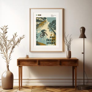 Mountain Bike Art Wall Print Cycling Decoration Man Cave Decor Bike Enthusiast Gift Idea Outdoor Adventure Trail Rider Mtb Design Cycling image 10