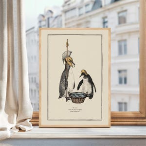 Penguin Wall Art for Quirky Home Decor Idea for Steampunk Interior Whimsical Animal Themed Gift image 4