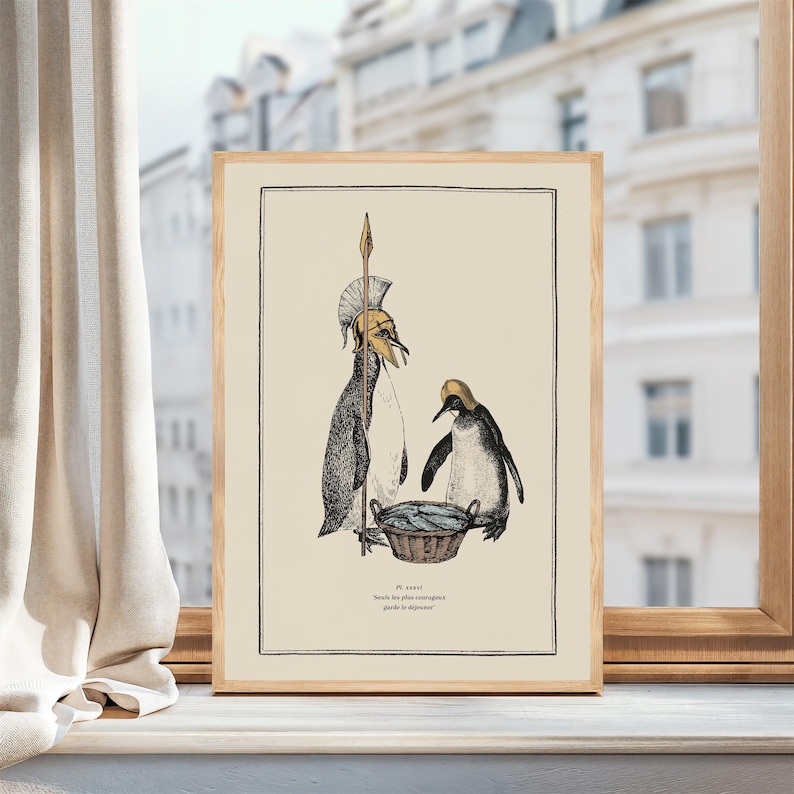 Penguin Wall Art for Quirky Home Decor Idea for Steampunk Interior Whimsical Animal Themed Gift image 4