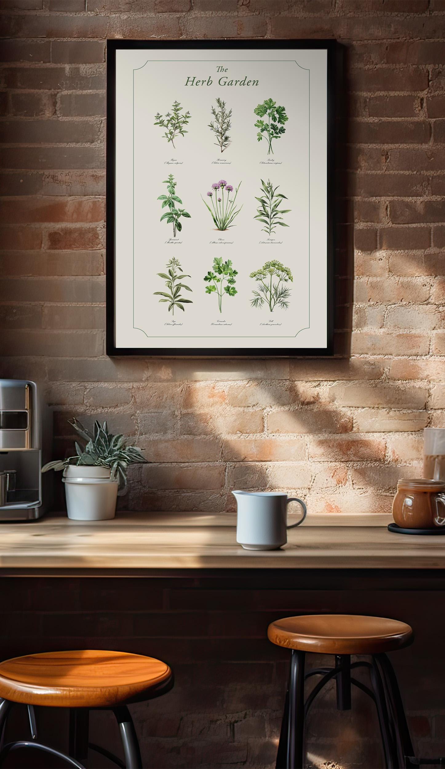 Herb Wall Art Botanical Print Kitchen Decor Cooking Room Culinary ...