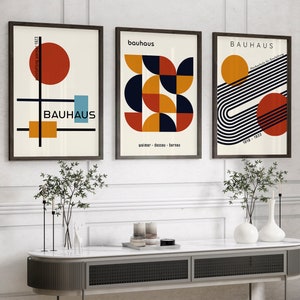 Bauhaus cartaz de arte moderna cartaz affiche ouro arte da parede minimalista arte da parede meados do século arte bauhaus impressão arte abstrata